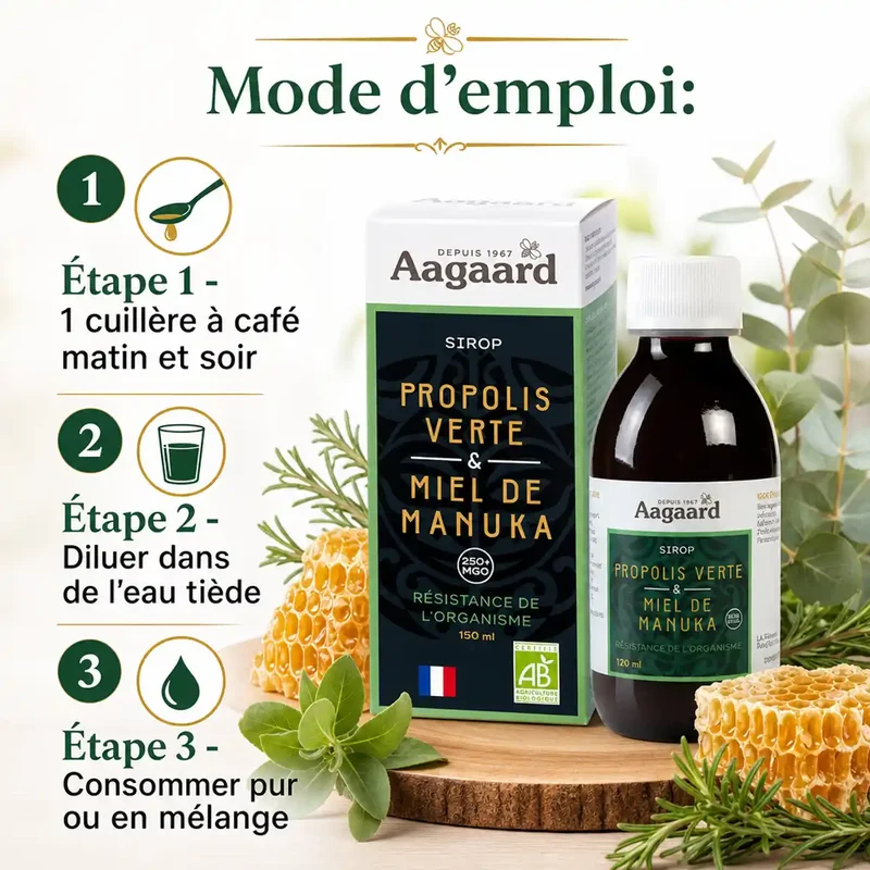 Sirop Propolis Verte et Miel de Manuka - 150 ml - Aagaard