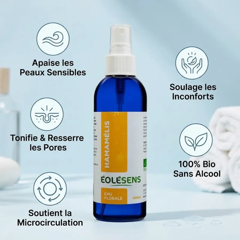 Eau Florale Hamamélis Bio Sans Alcool - 200 ml - Eolesens
