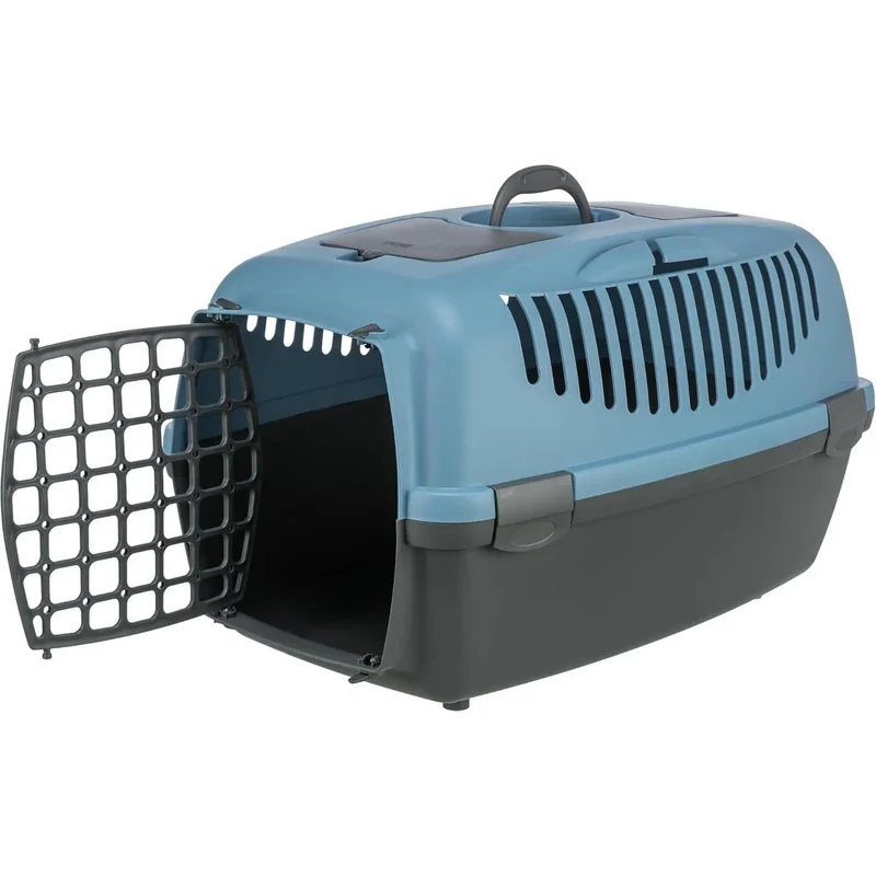 TRIXIE Box de transport Capri 3 S 40 x 38 x 61 cm Gris foncé/Bleu