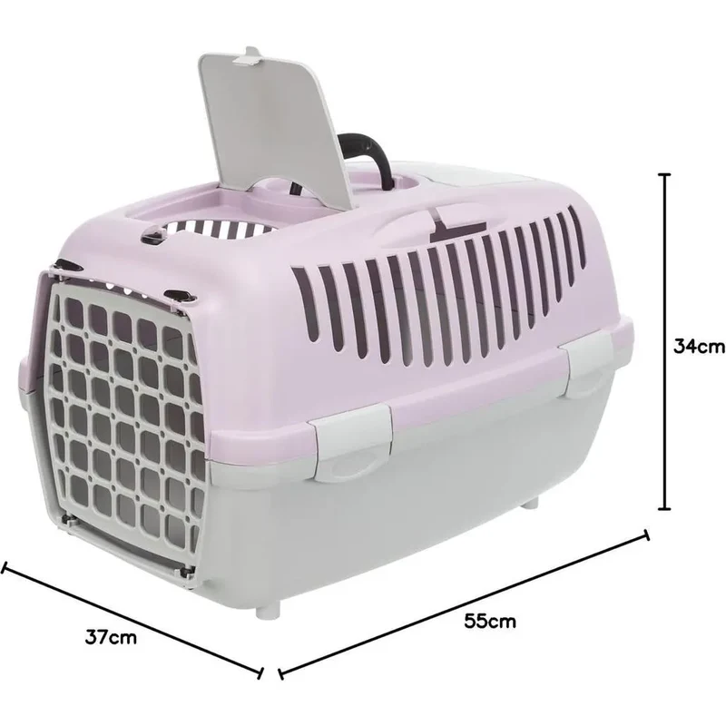 TRIXIE Box de transport Capri 2 XS–S 37 x 34 x 55 cm Gris clair/Mauve