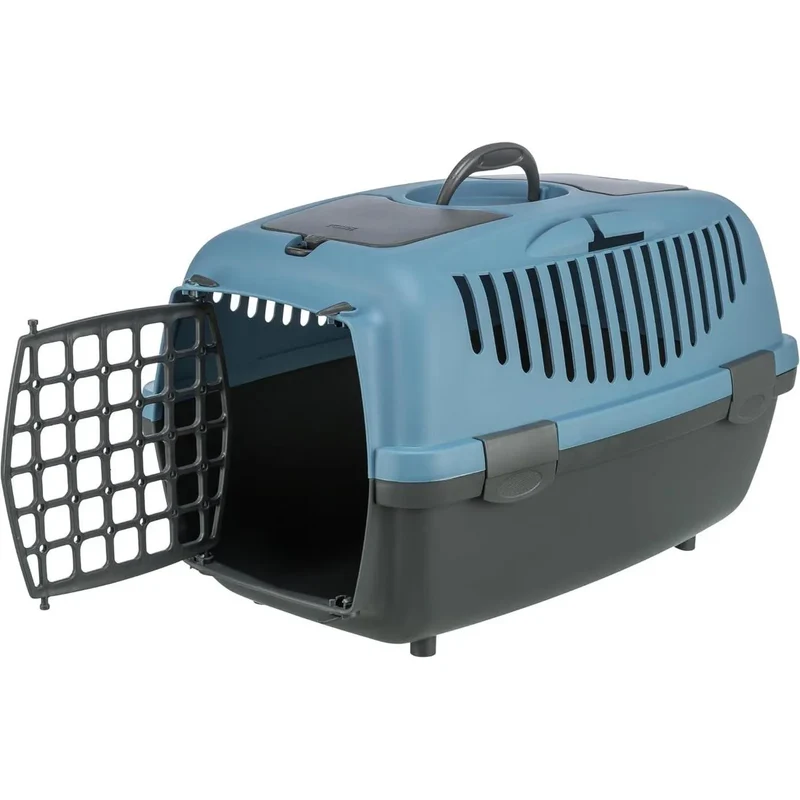 TRIXIE Box de transport Capri 2 XS–S 37 x 34 x 55 cm Gris foncé/Bleu