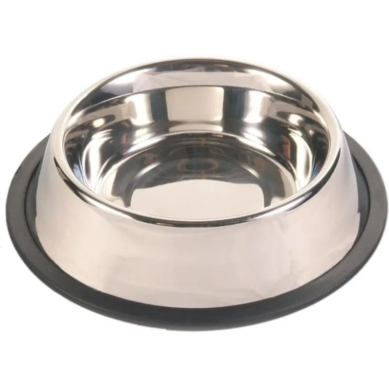 TRIXIE Gamelle en acier inox/caoutchouc 0,45 l Ø 19 cm