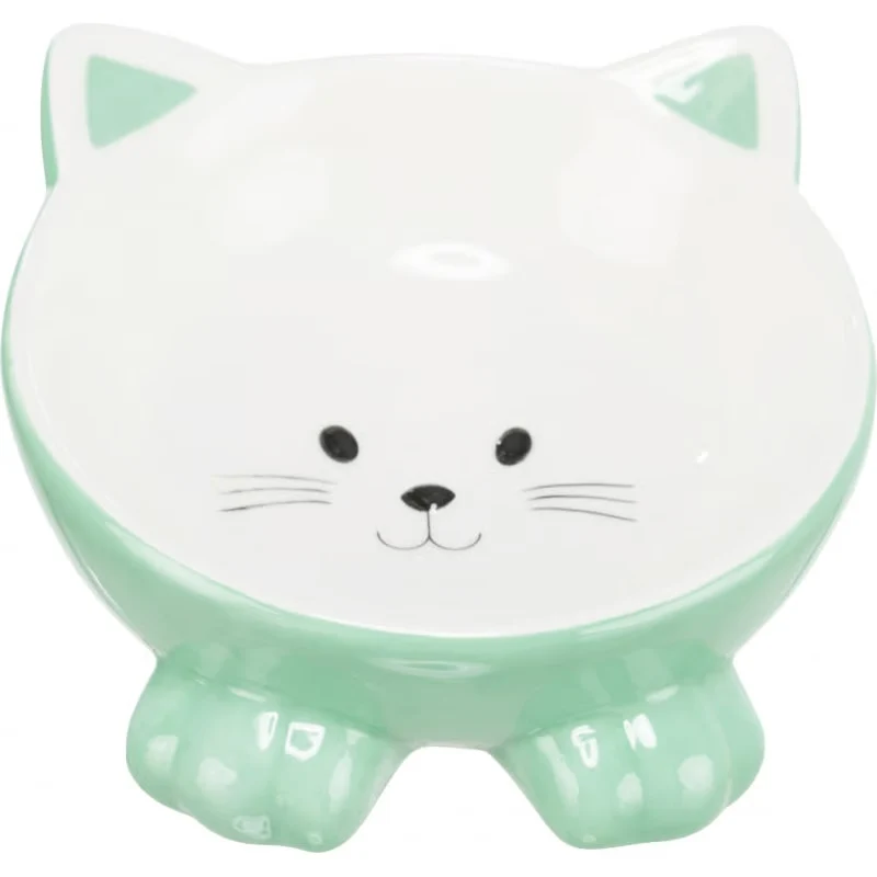 TRIXIE Gamelle augmentée en céramique pour chat 0,15 l ø 14 cm Vert
