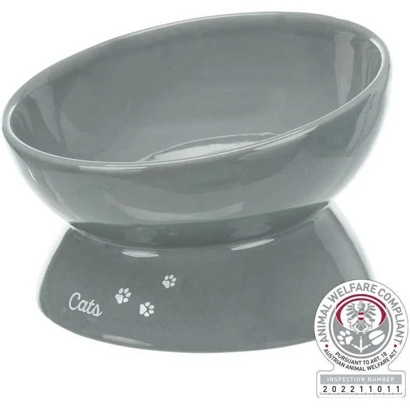 TRIXIE Gamelle XXL augmentée en céramique gris 0,35 l Ø 17 cm