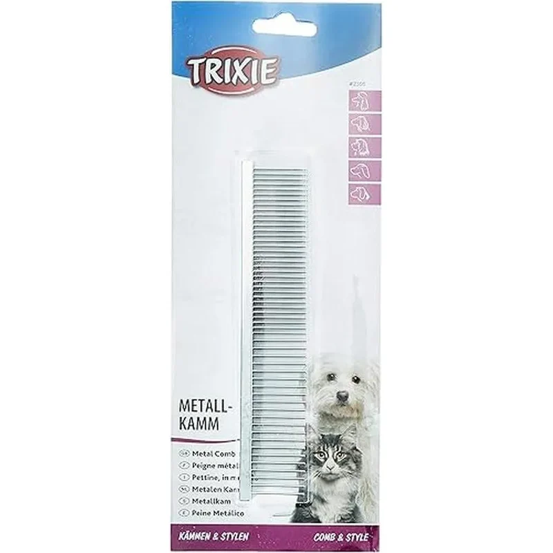 TRIXIE Peigne Métal pour Animaux 16 cm Accessoire de toilettage Chiens et Chats