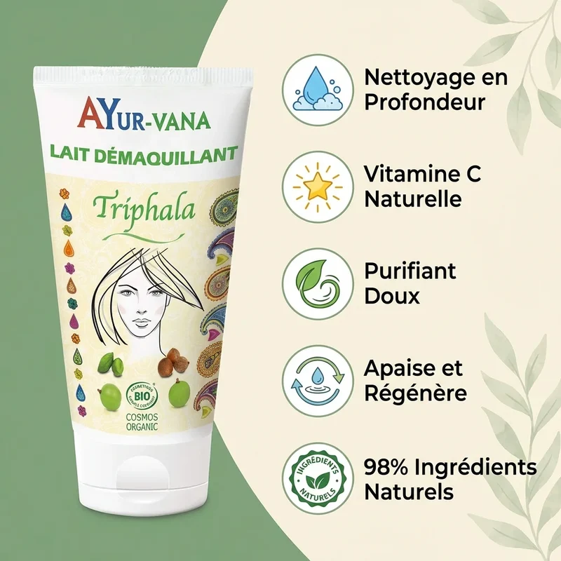 Lait Démaquillant au Triphala - Tube de 150 ml - AyurVana