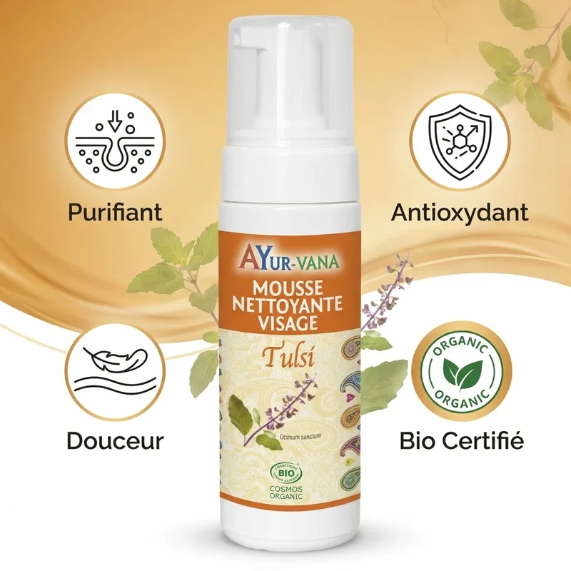 Mousse Nettoyante Visage Tulsi - 150 ml - Ayur-Vana