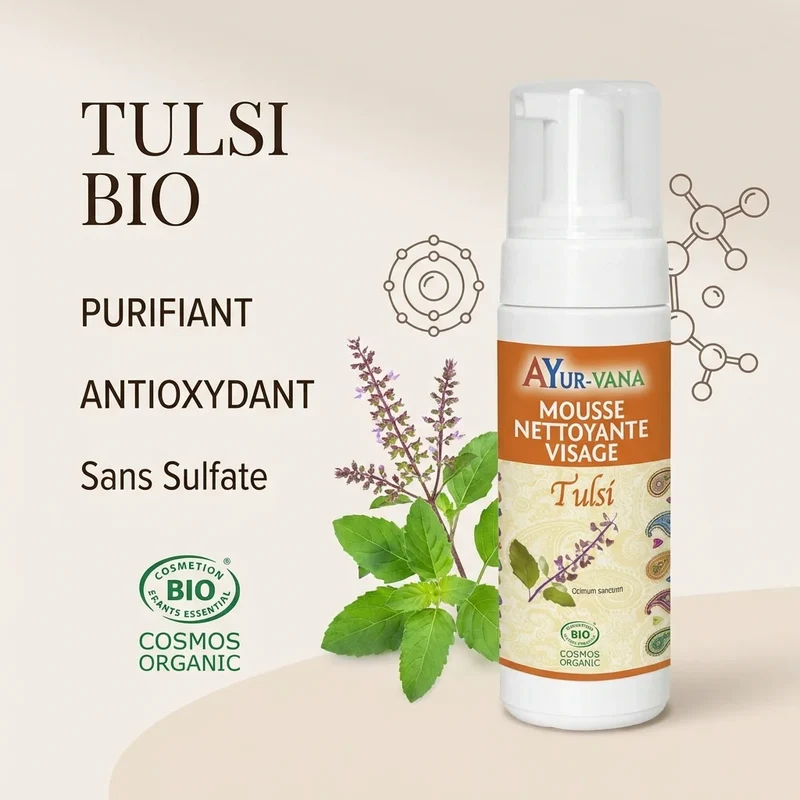 Mousse Nettoyante Visage Tulsi - 150 ml - Ayur-Vana
