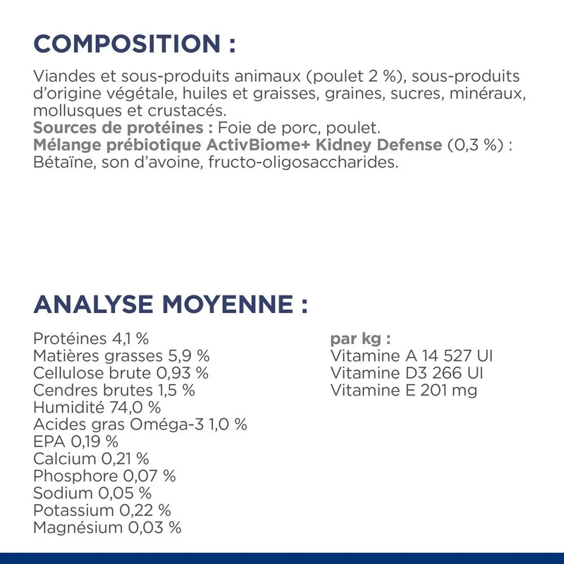 Hill's Prescription Diet k/d j/d Kidney + Mobility en terrine au poulet - pâtée chien