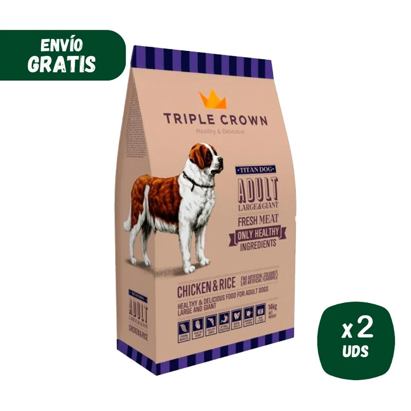Je pense TRIPLE CROWN TITAN CHIEN pour Grands ou Géants Chiens 14Kg