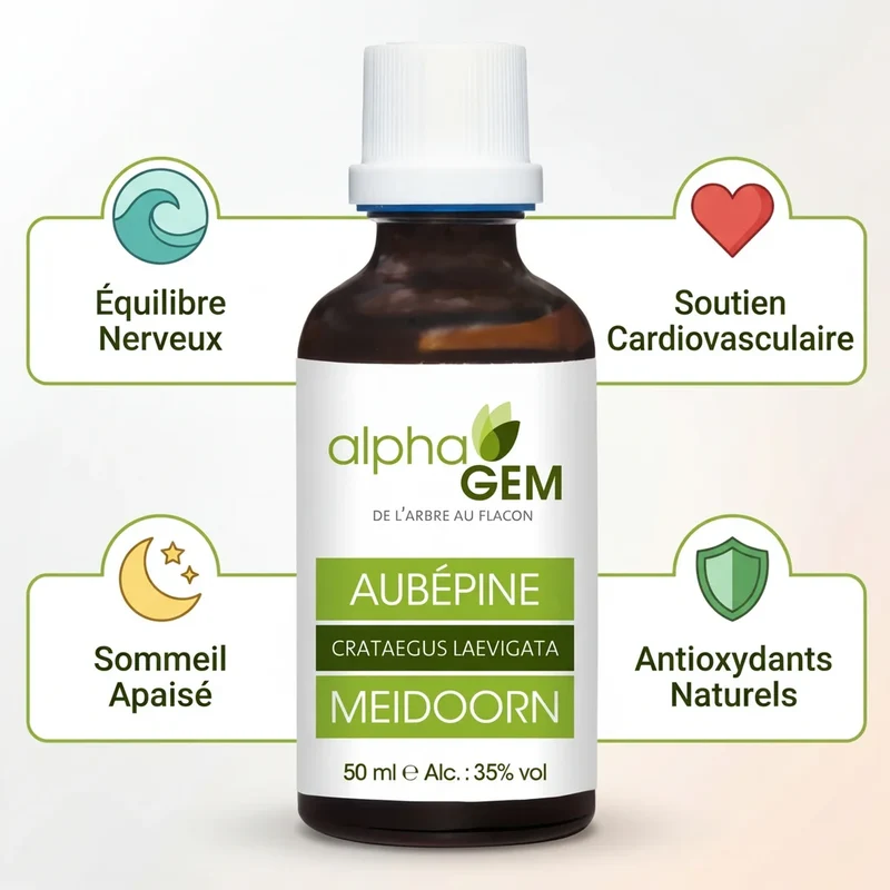 Macérat de bourgeons frais d'Aubépine Bio - 50 ml - Alphagem