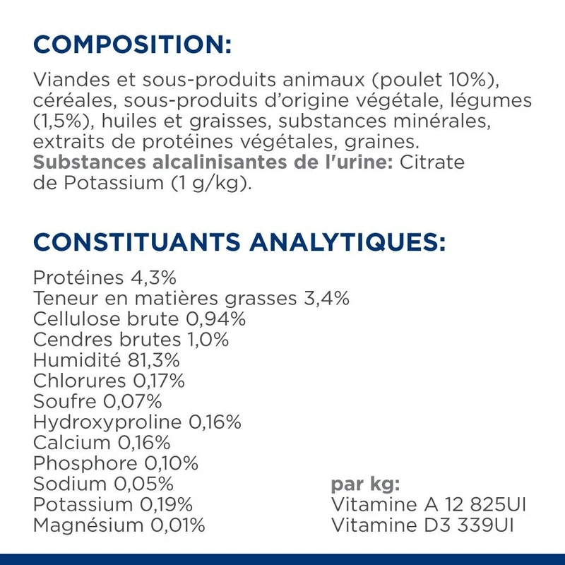 Hill's Prescription Diet c/d Urinary Multicare en mijotés au poulet - pâtée chien