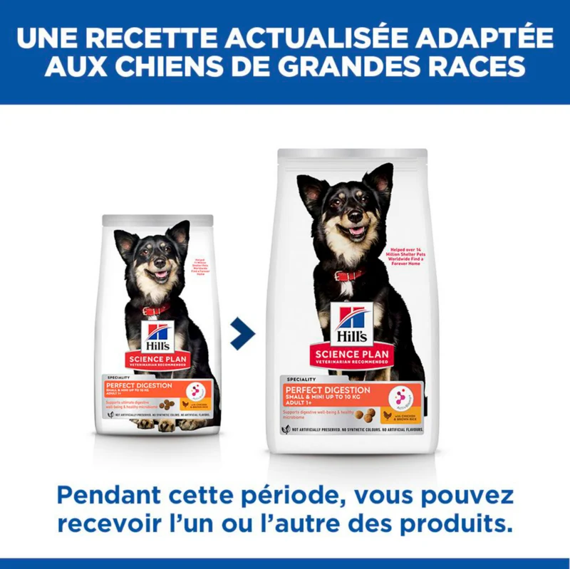 HILL'S Science Plan Perfect Digestion Small & Mini Adult au Poulet - Croquettes pour chien