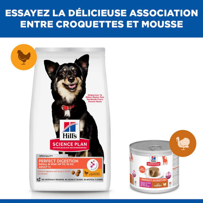 HILL'S Science Plan Perfect Digestion Small & Mini Adult au Poulet - Croquettes pour chien