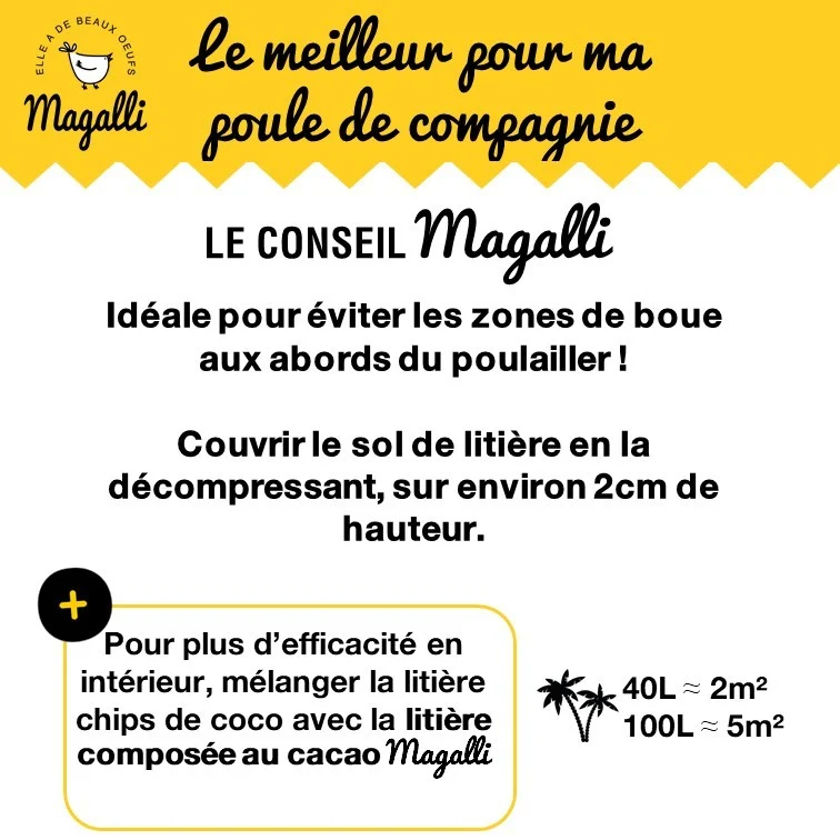 Litière et couvre-sol en chips de coco - poules