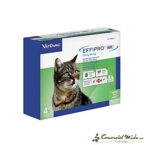 Pipettes EFFIPRO DUO Spot On Antiparasitaire pour Chat