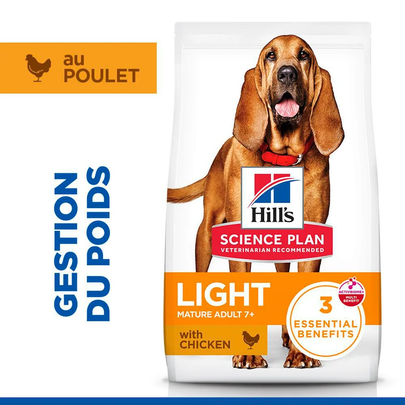 Hill's Science Plan Light Medium Mature Adult 7+ au poulet - croquettes chien