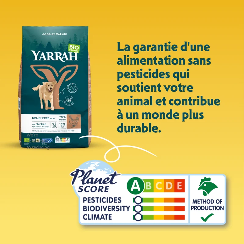 Yarrah croquettes bio sans céréales pour chien adulte