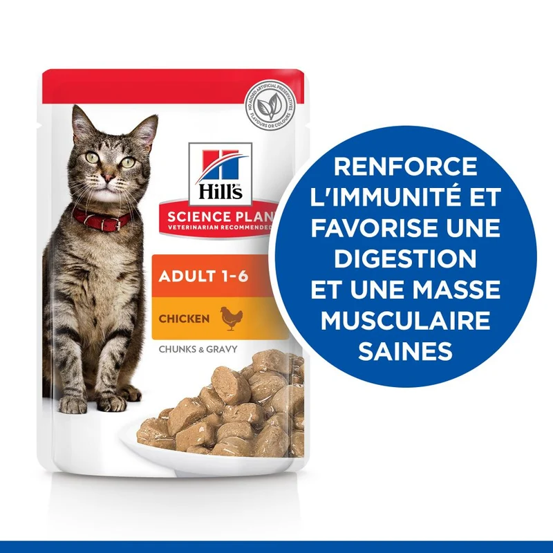 Hill's Science Plan Adult en sachets au poulet & au boeuf - pâtée chat