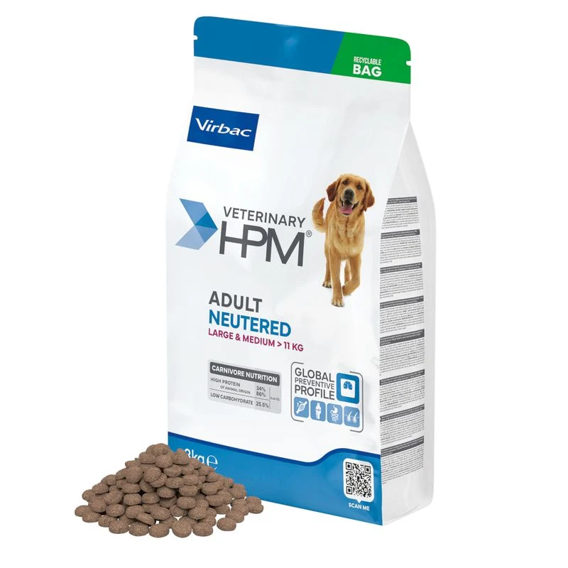 Virbac Veterinary HPM Adult Neutered Dog Large & Medium - croquettes chien