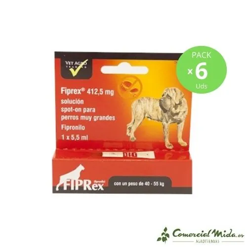 Fiprex XL 412,5 mg Pipette antiparasitaire au fipronil pour chiens géants (40-55 kg)