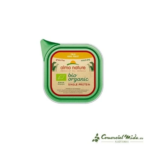ALMO NATURE BIO ORGANIC Nourriture humide monoprotéinée pour chiens 150gr (différentes saveurs)