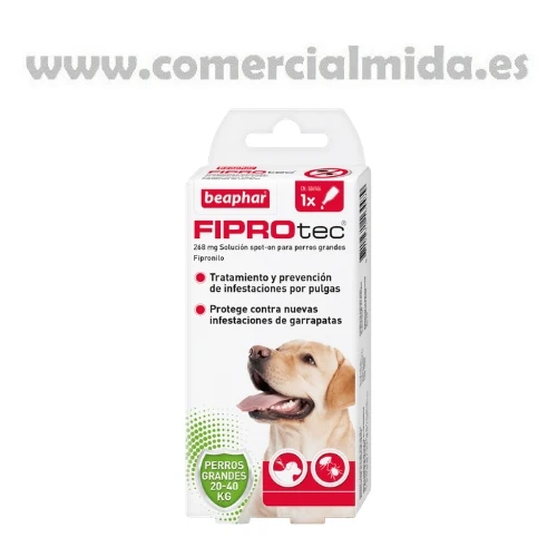 FIPROTEC Dog L, pipettes antiparasitaires au Fipronil pour Grands Chiens (20 à 40 kg)