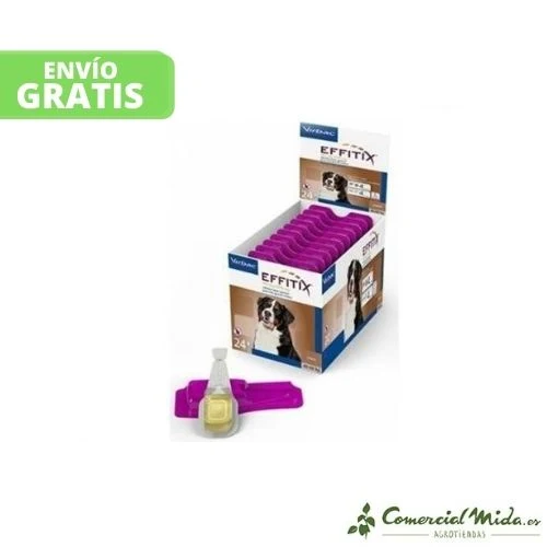 Pipettes VIRBAC EFFITIX XL pour Chiens Géants de 40 à 60 kg - Fipronil et Perméthrine (4 ou 24 unités)