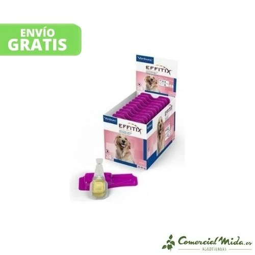 Pipettes VIRBAC EFFITIX L pour Grands Chiens de 20 à 40 kg - Fipronil et Perméthrine (4 ou 24 unités)