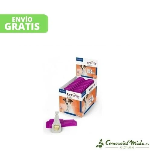 Pipettes VIRBAC EFFITIX S pour Chiens de 4 à 10 kg - Fipronil et Perméthrine (4 ou 24 unités)