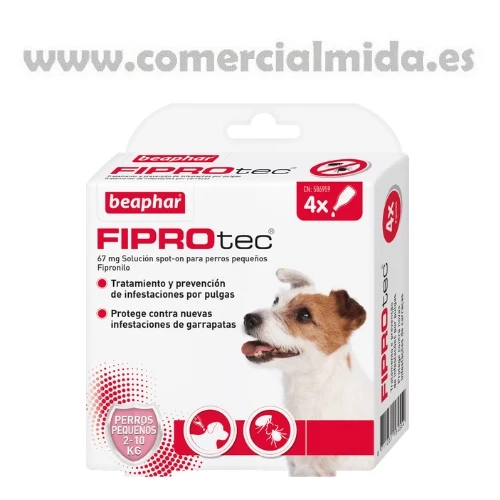 FIPROTEC Chien, pipettes antiparasitaires au Fipronil pour Petits Chiens (5 à 10 kg)