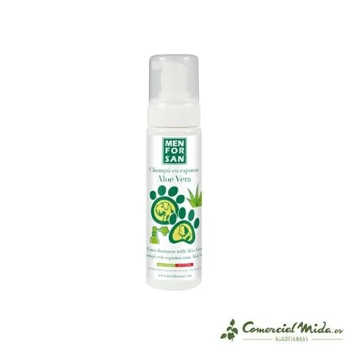 MENFORSAN Shampooing Mousse à l'Aloe Vera pour Animaux de Compagnie 200ml