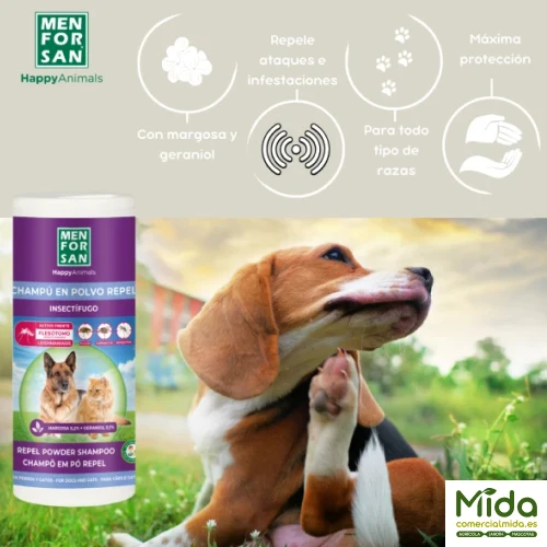 MENFORSAN Shampoing en Poudre pour Chiens, Chats et Rongeurs 250gr