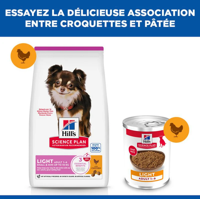 Hill's Science Plan Light Small & Mini Adult au poulet - croquettes chien