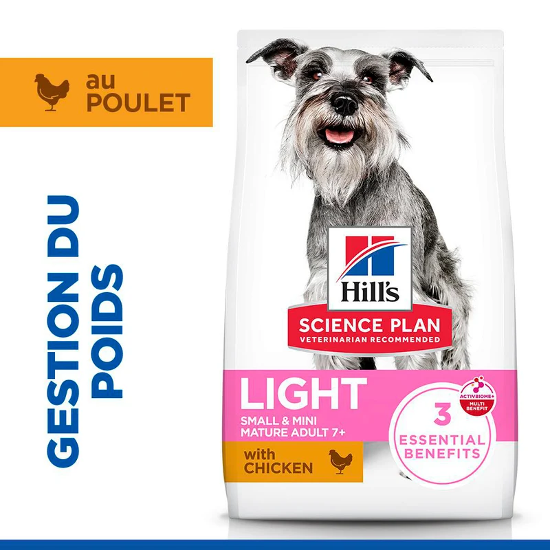Hill's Science Plan Light Small & Mini Mature Adult 7+ au poulet - croquettes chien