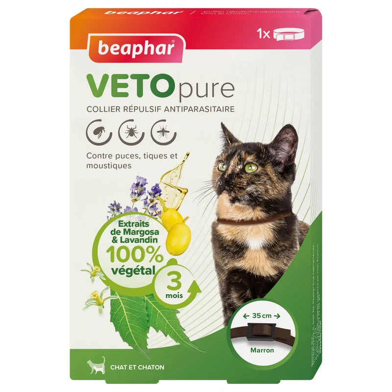 Collier répulsif antiparasitaire Vetopure chat, chaton