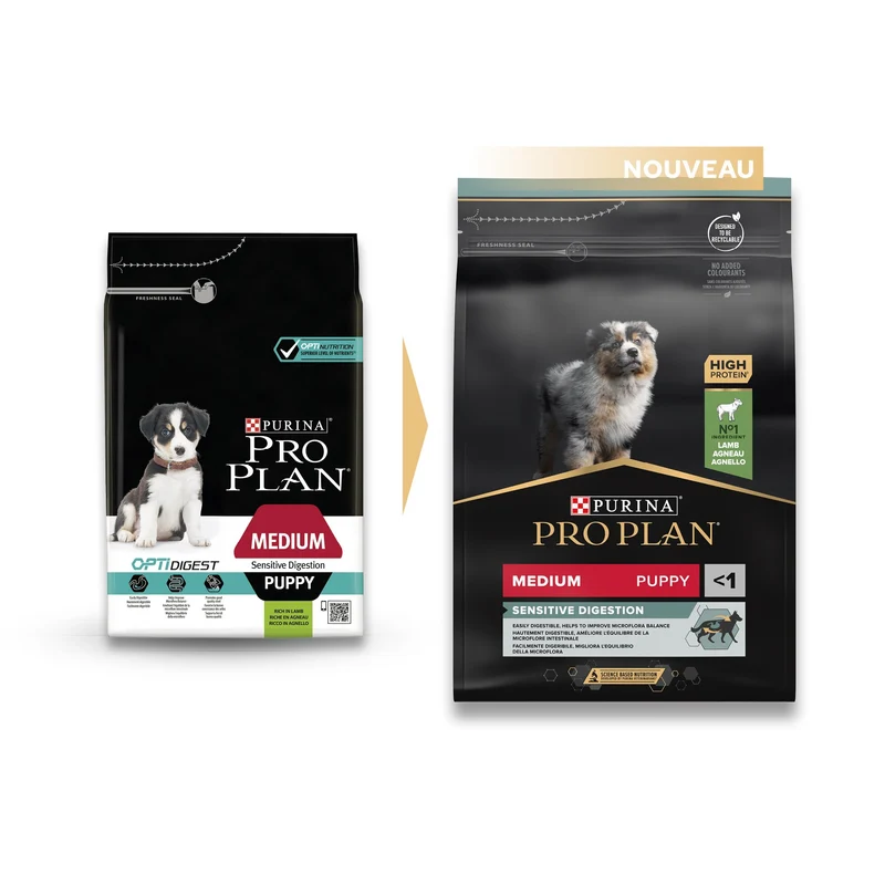 Pro Plan Sensitive Digestion Medium Puppy à l'agneau - croquettes chiot