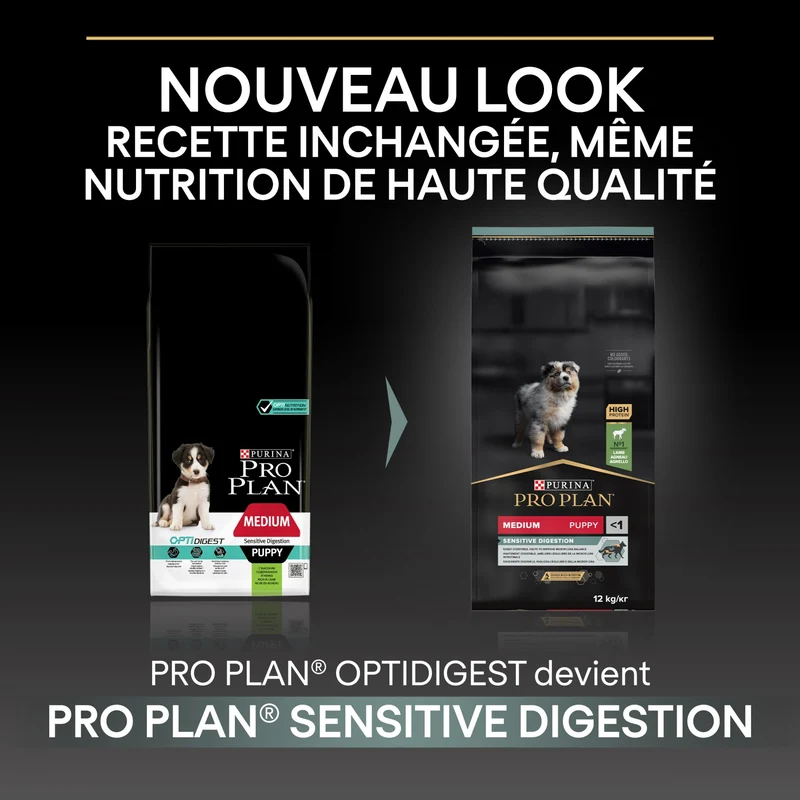 Pro Plan Sensitive Digestion Medium Puppy à l'agneau - croquettes chiot