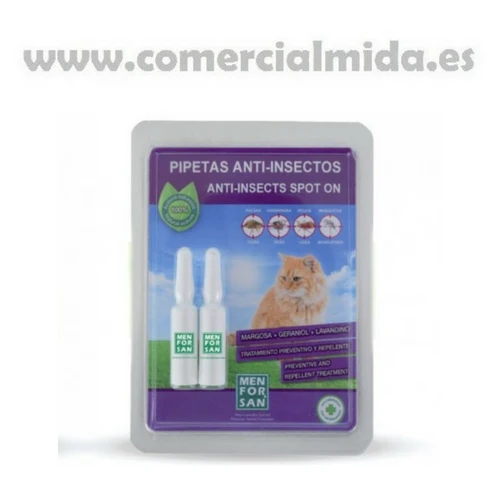 Pipettes antiparasitaires naturelles pour chats MENFORSAN (2 unités)