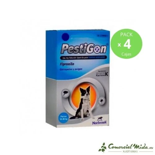 Pipettes Anti Puces et Tiques PESTIGON pour Chiens 10-20Kg