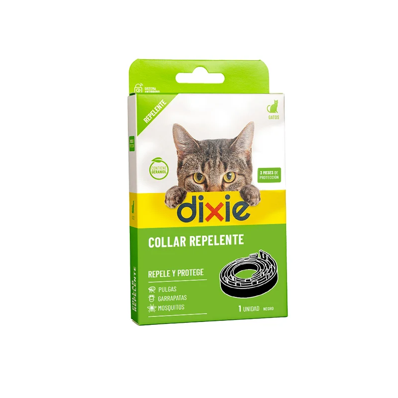Collier répulsif DIXIE pour chats et chatons contre les puces, les tiques et les moustiques