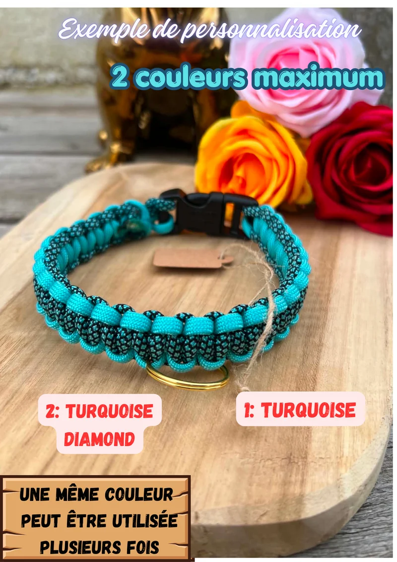 Collier pour chiots / petits chiens personnalisé en paracorde - COBRA
