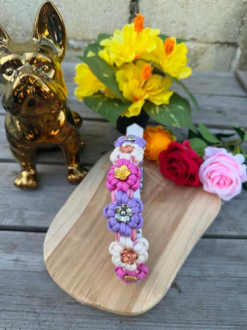 Collier paracorde chien - Floral
