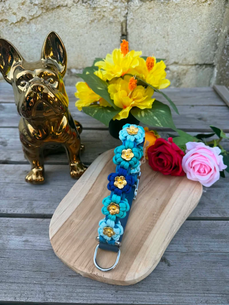Collier paracorde chien - Floral