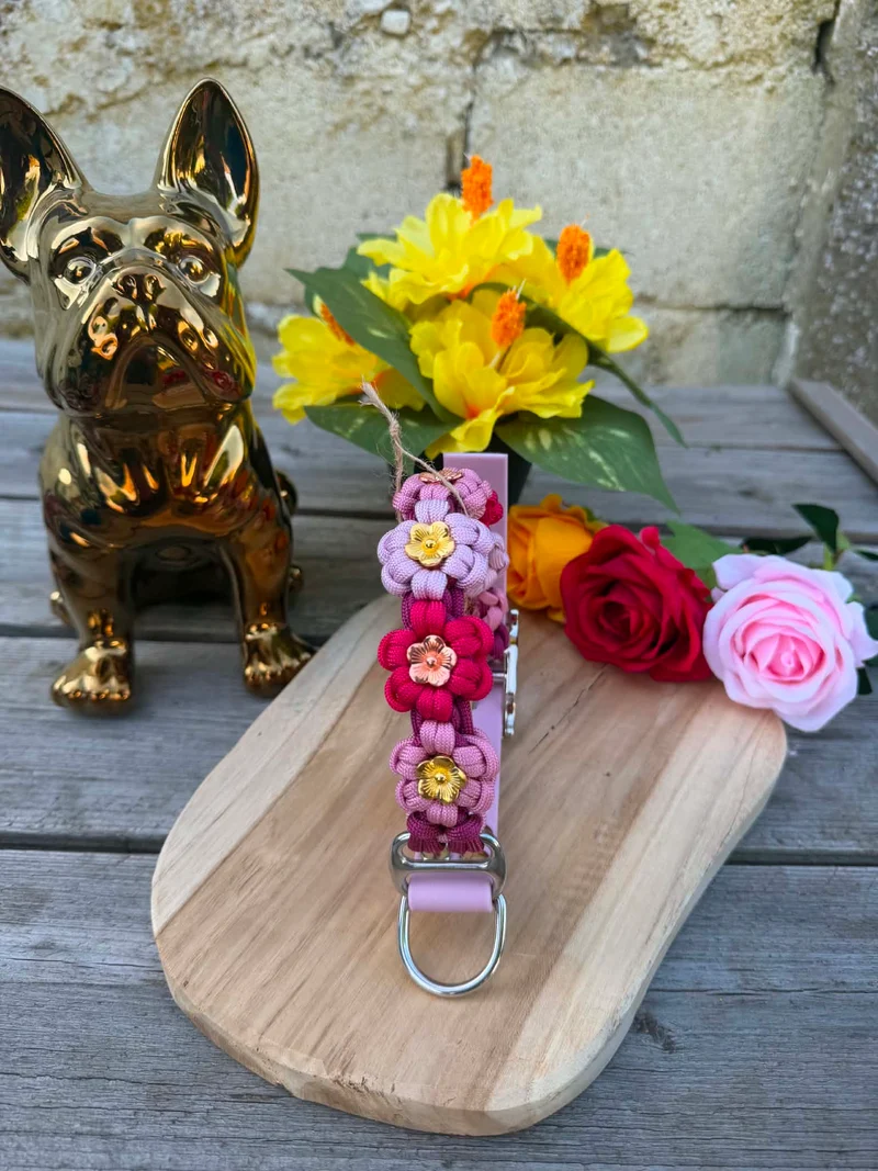 Collier paracorde chien - Floral