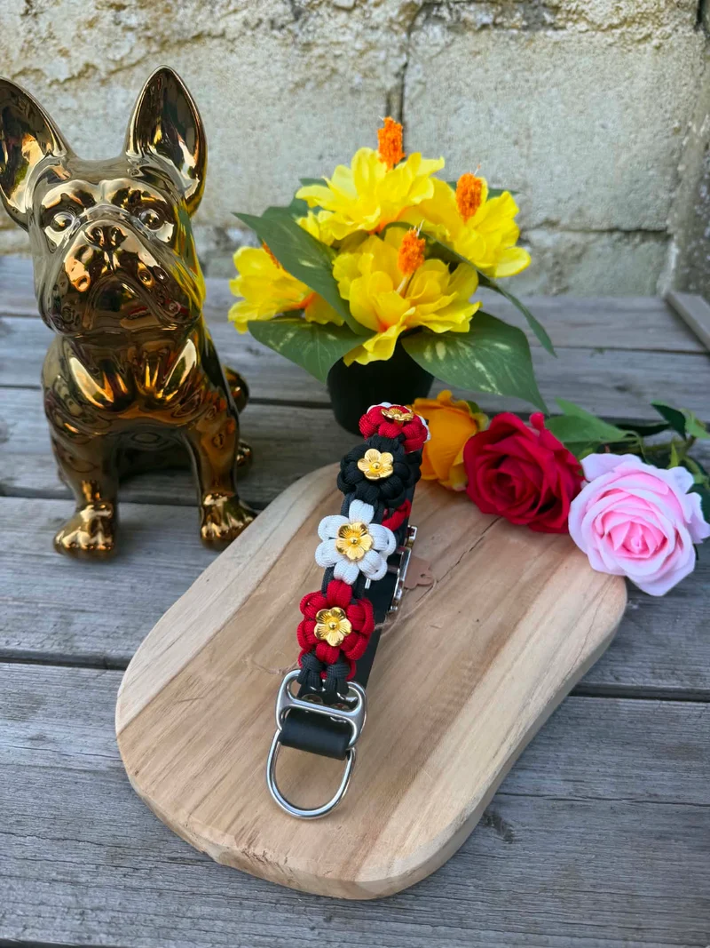 Collier paracorde chien - Floral