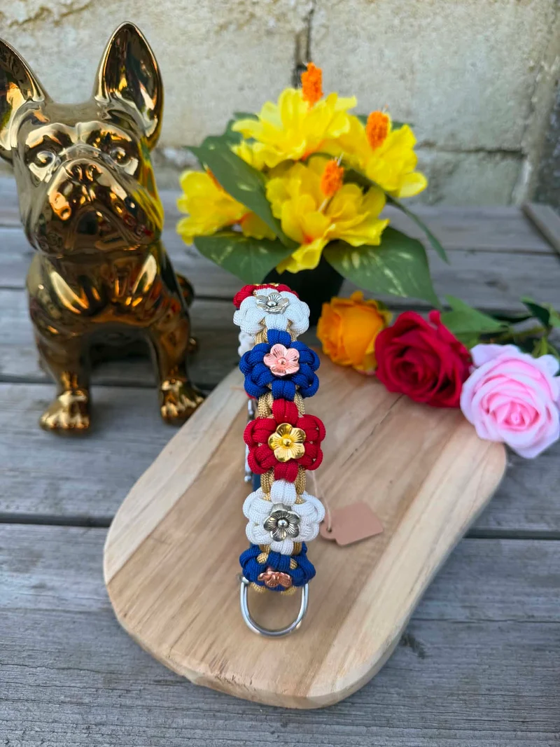 Collier paracorde chien - Floral