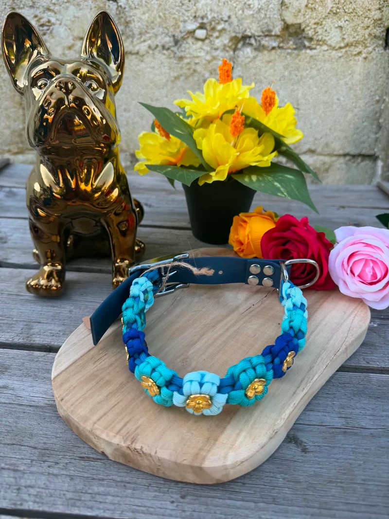 Collier paracorde chien - Floral