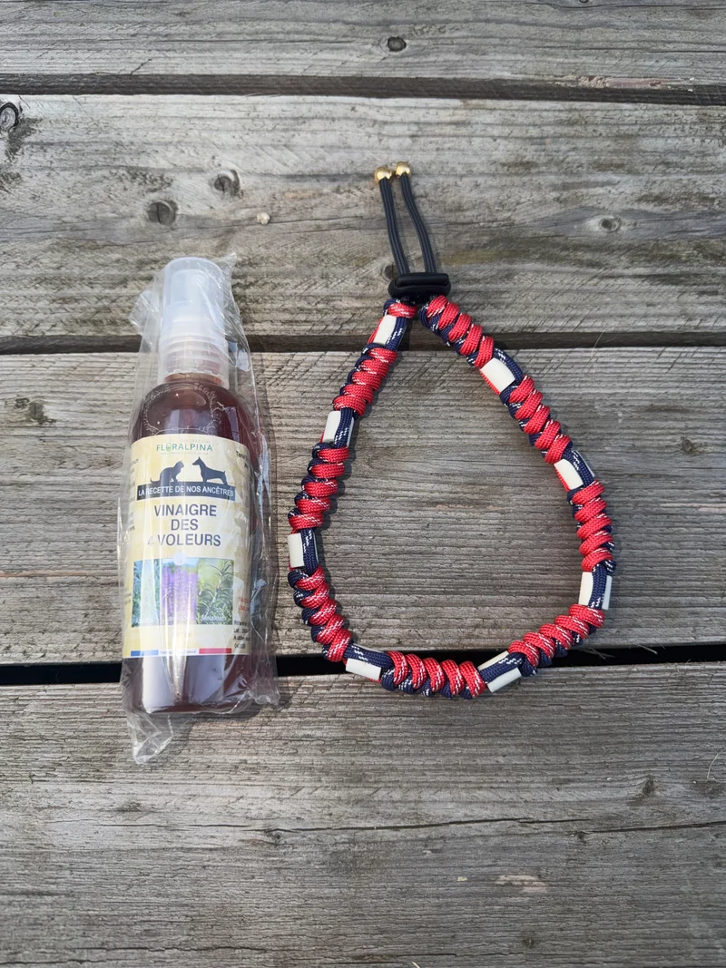 Pack anti-parasitaire (collier anti-tiques naturel + vinaigre des 4 voleurs)