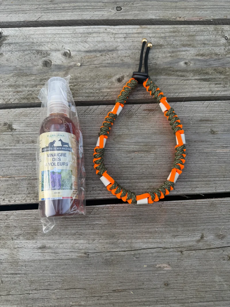 Pack anti-parasitaire (collier anti-tiques naturel + vinaigre des 4 voleurs)